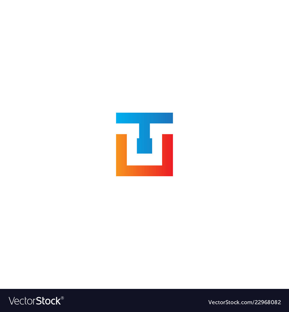 Square shape t initial logo