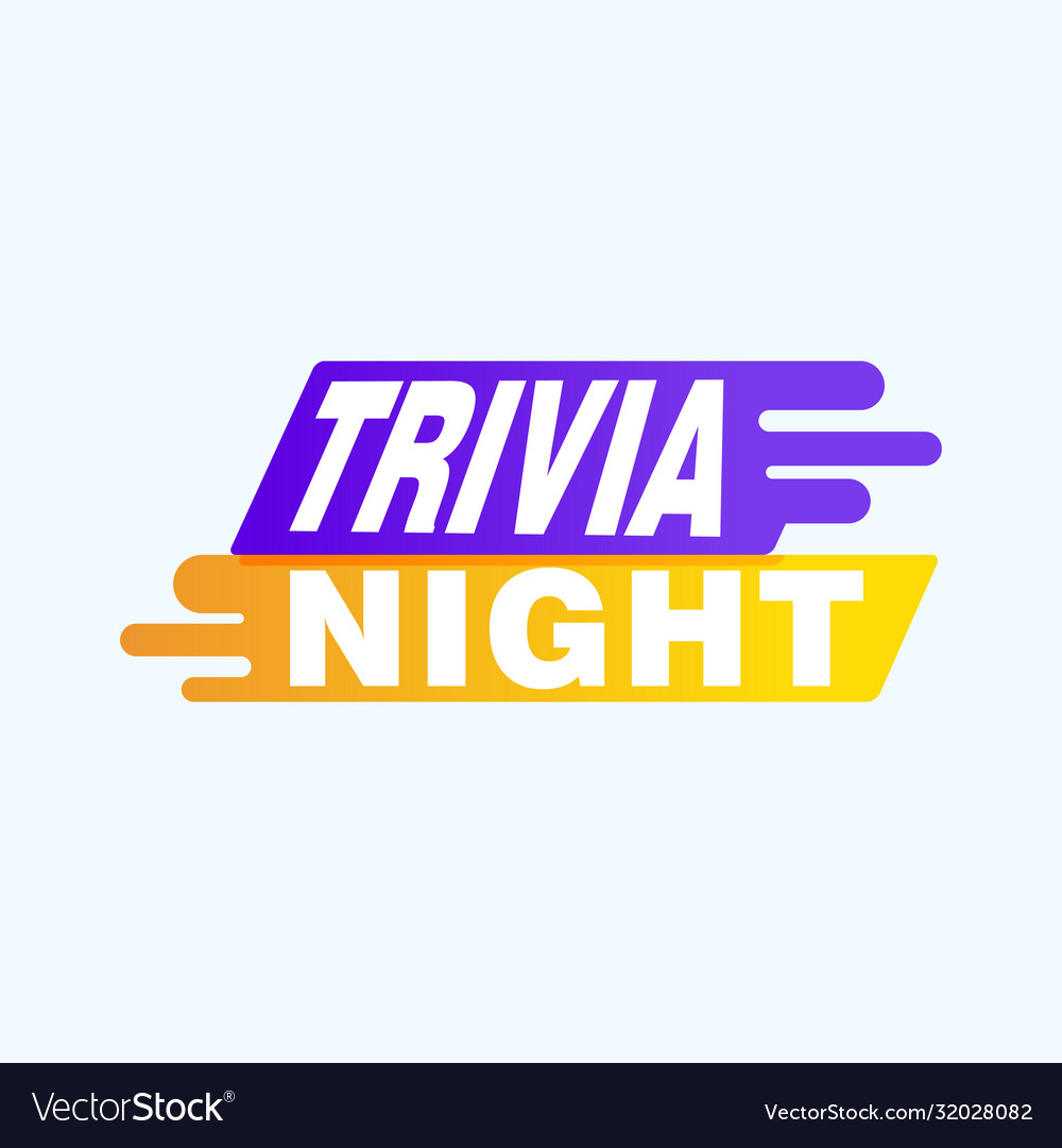 Trivia night labels banners ribbon design
