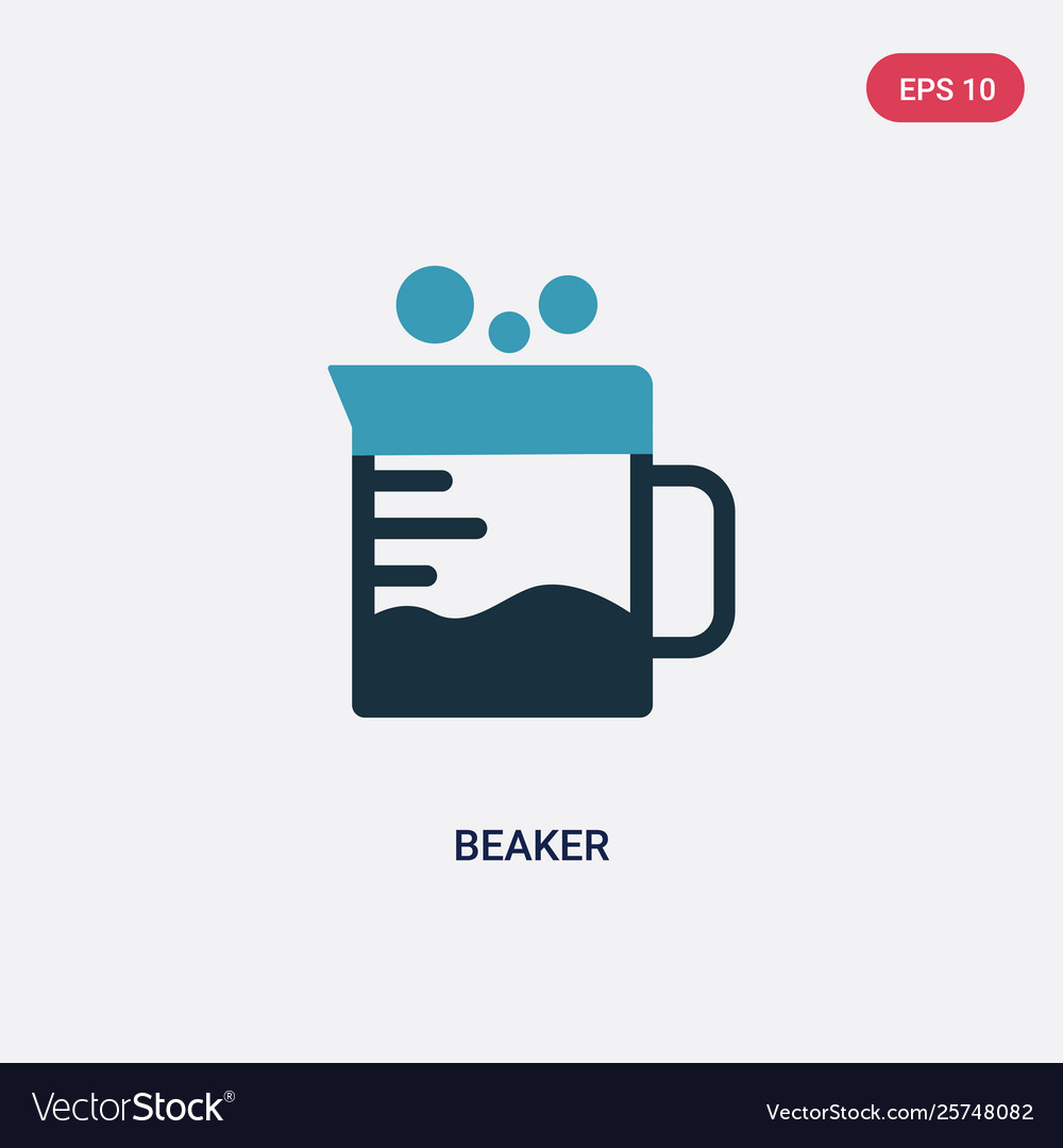 Two color beaker icon from science concept vector image Two color beaker icon from science concept