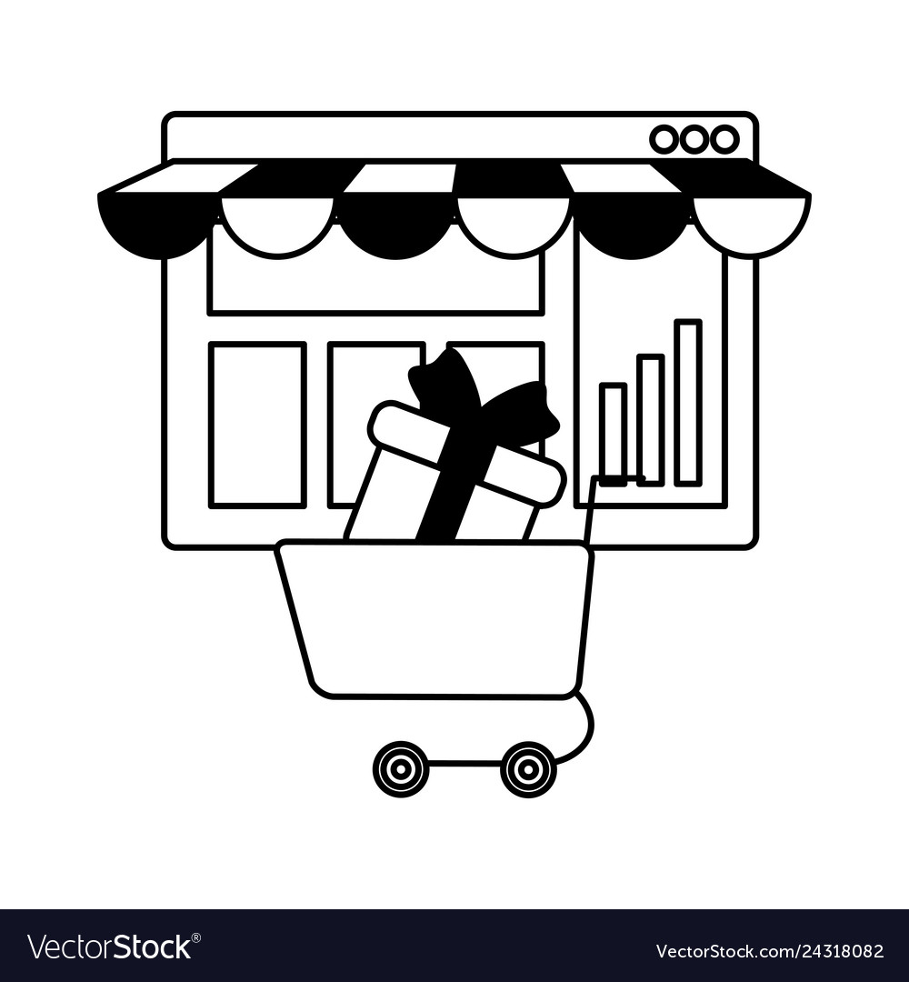 Webpage template with ecommerce cart shopping vector image Webpage template with ecommerce cart shopping