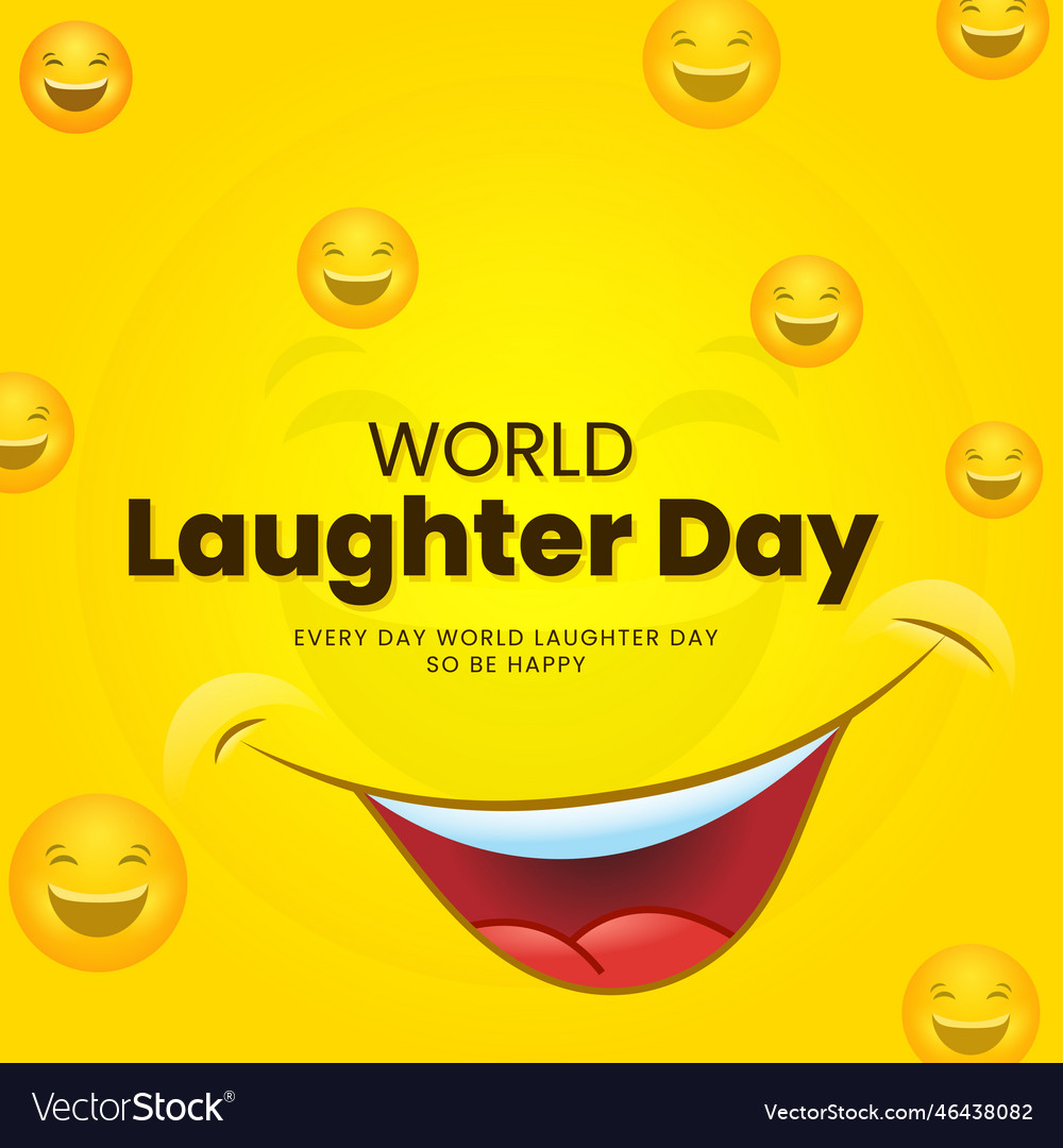 World laughter day post design with laughing Vector Image