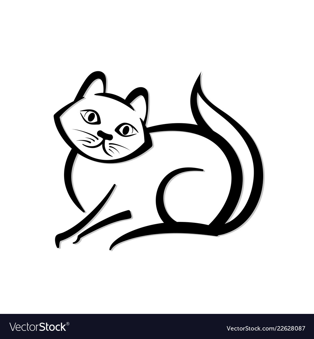 Abstract icon of a cat