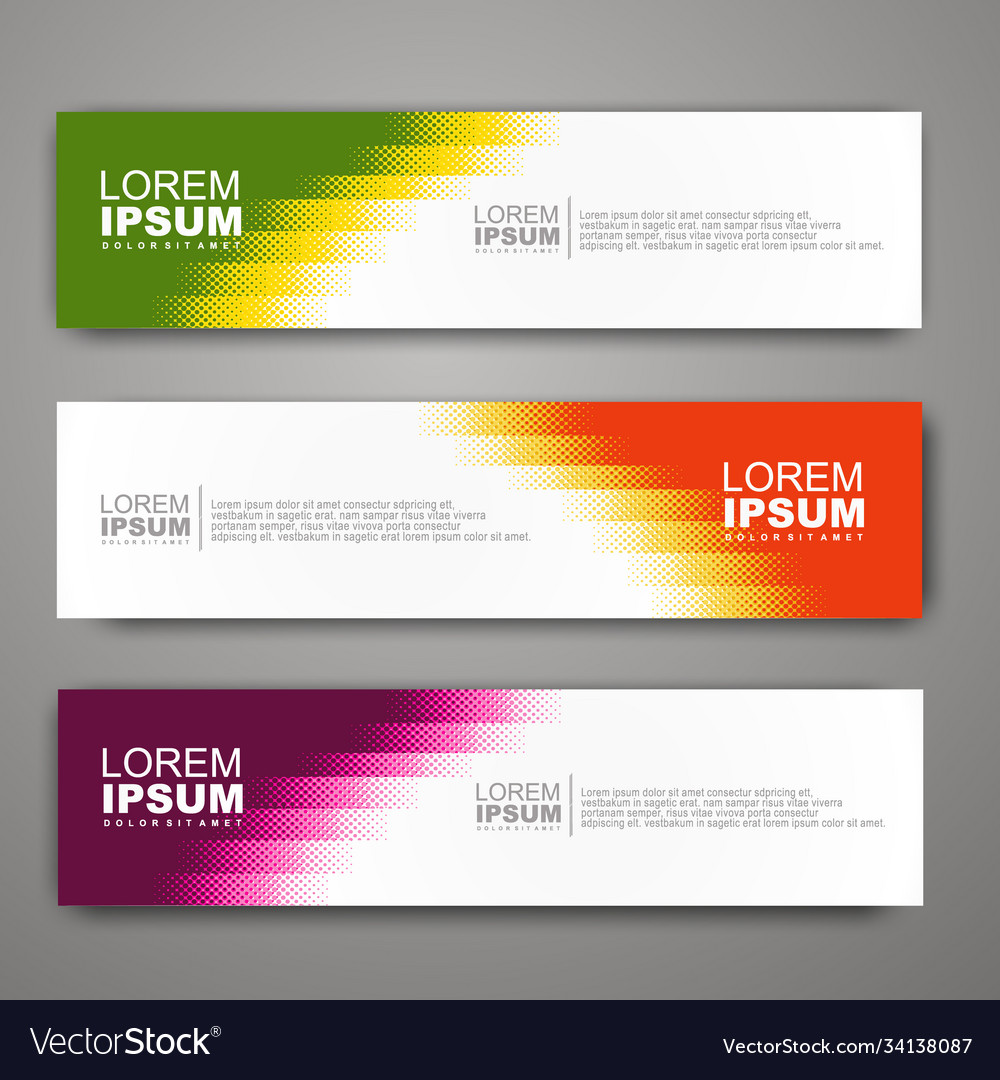 Abstract web banner design template with halftone