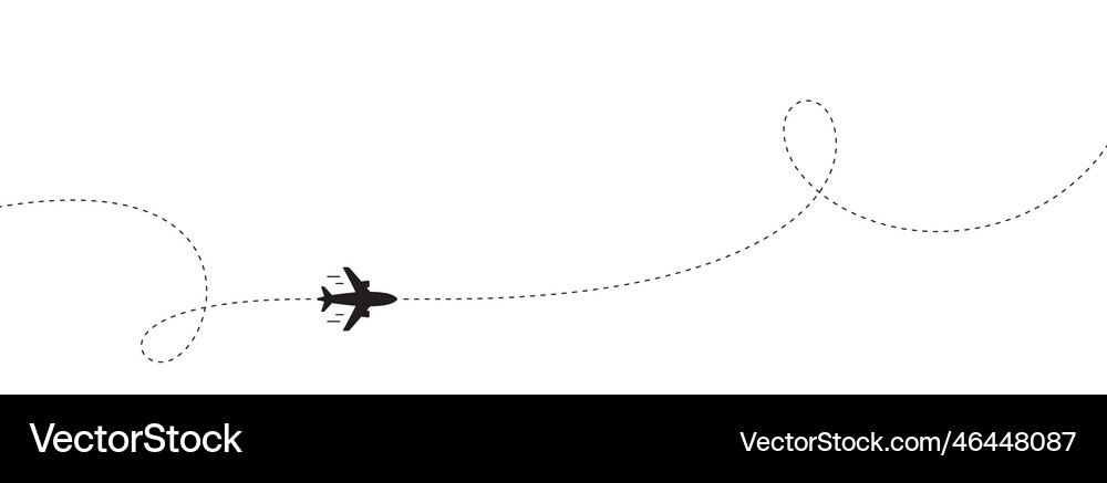 Airplane line path background air plane icon Vector Image