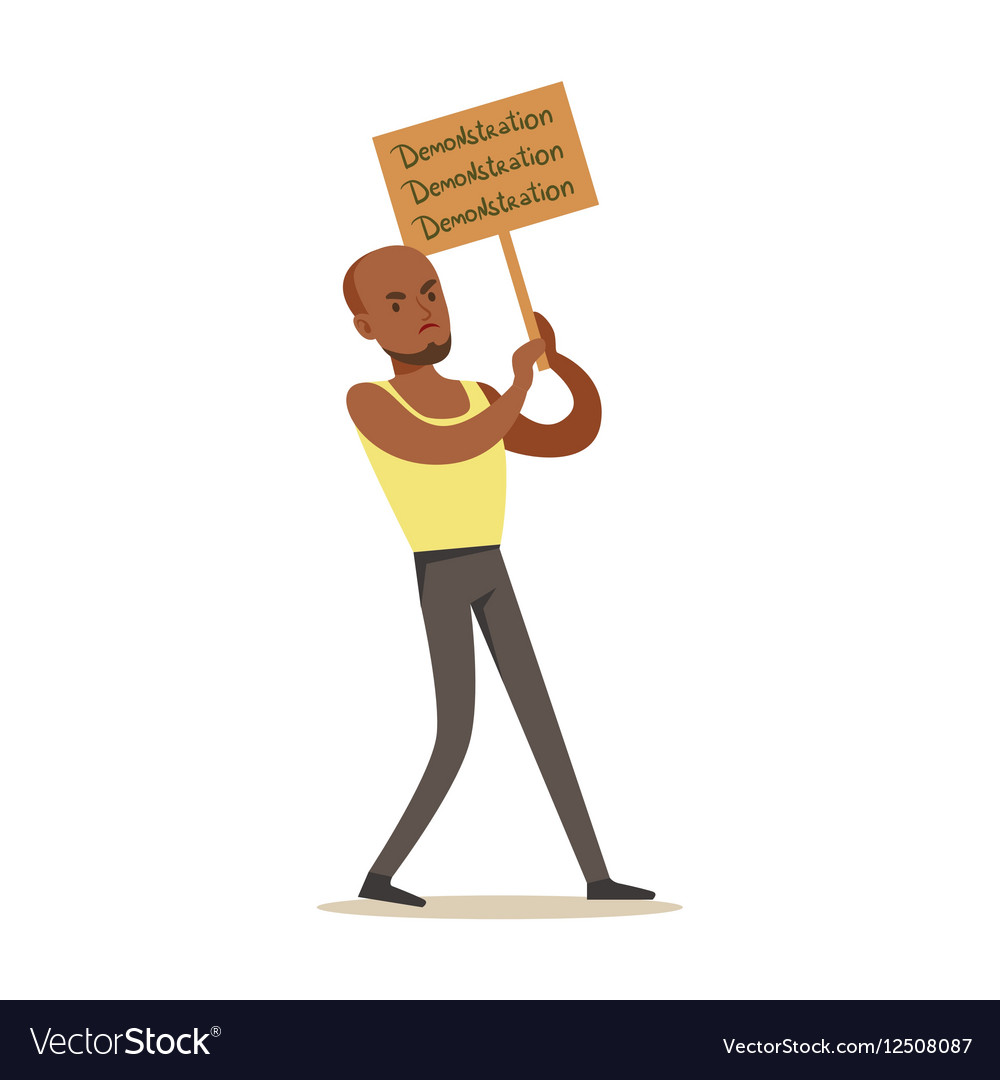 Black guyin sleeveless top marching in protest