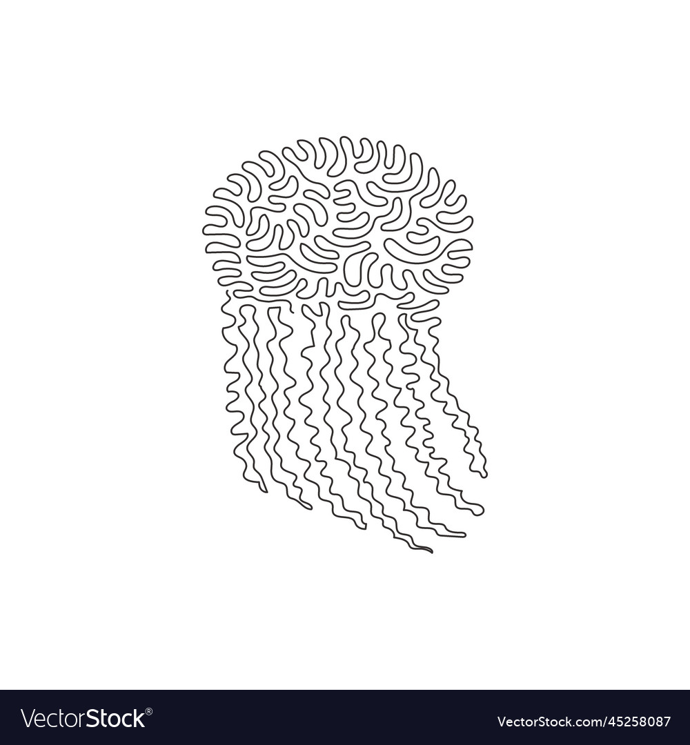 Continuous curve one line drawing vector image Continuous curve one line drawing