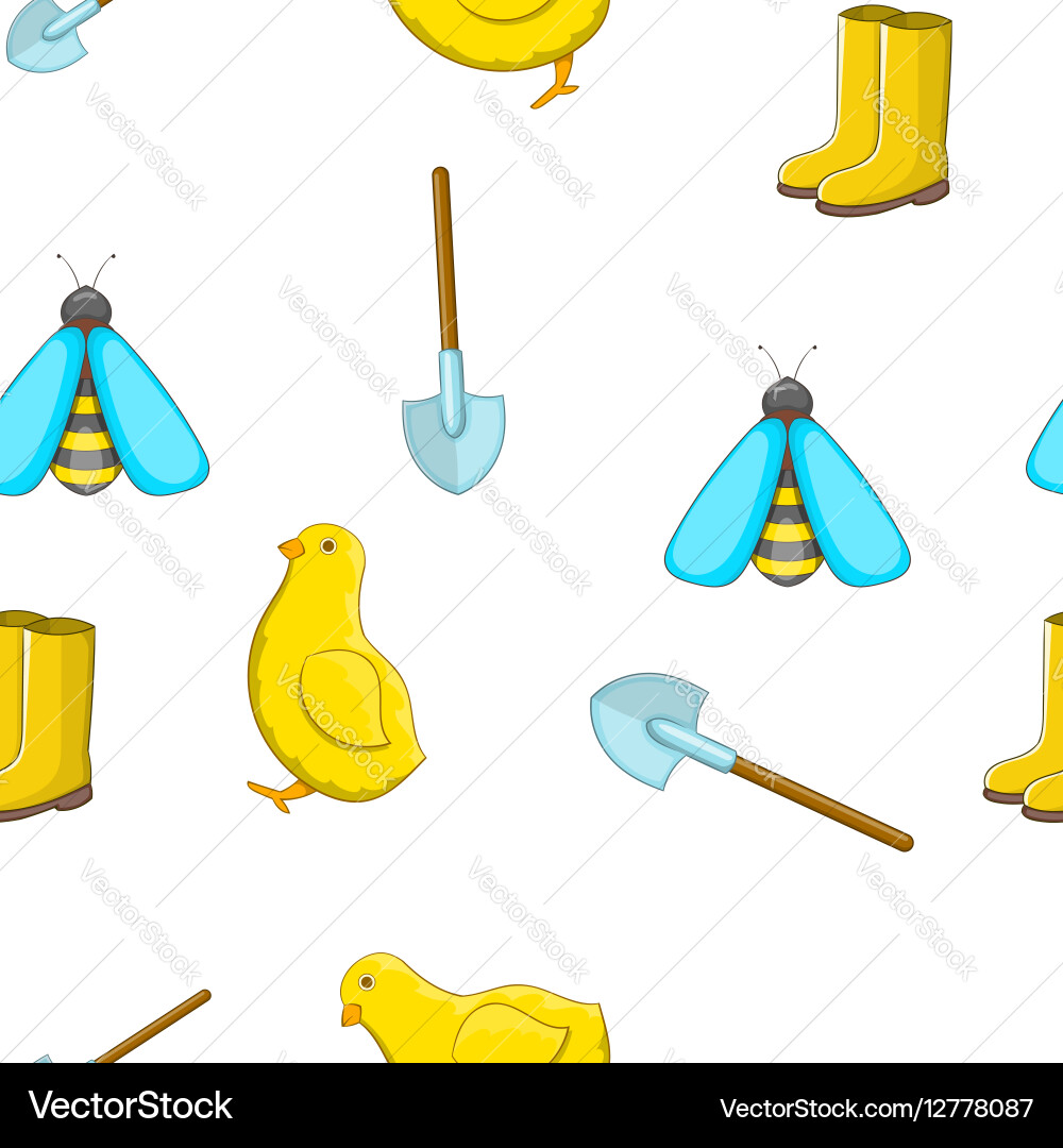 Farming pattern cartoon style Royalty Free Vector Image