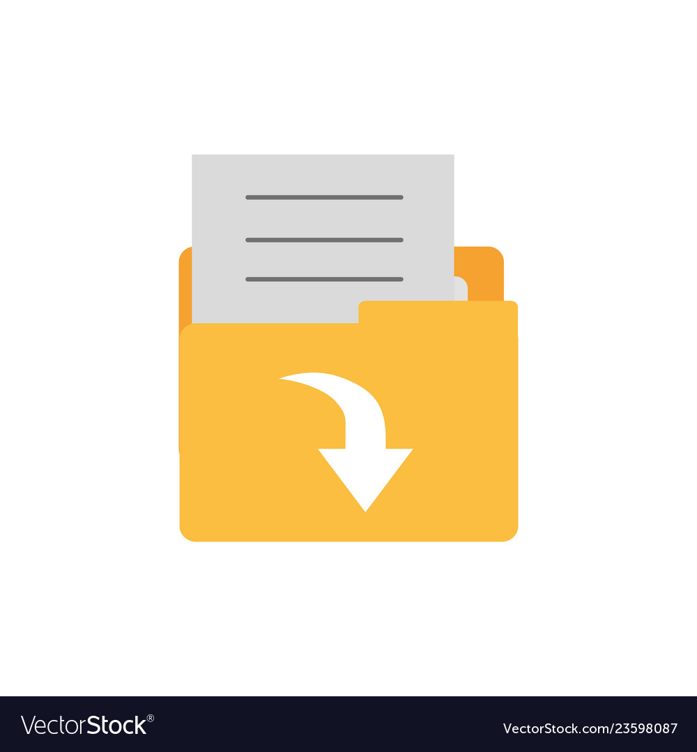 Folder with objects isolated icon vector image Folder with objects isolated icon
