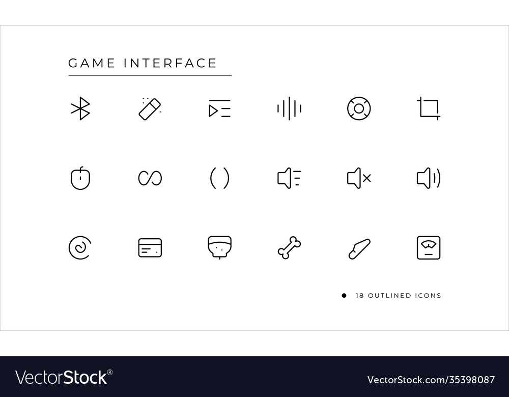 Game interface icon with outlined style