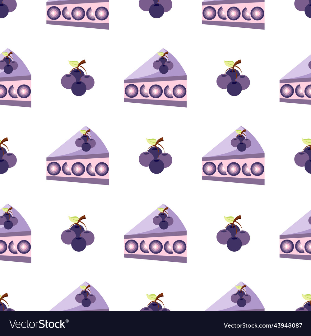 Grape cake seamless pattern vector image Grape cake seamless pattern