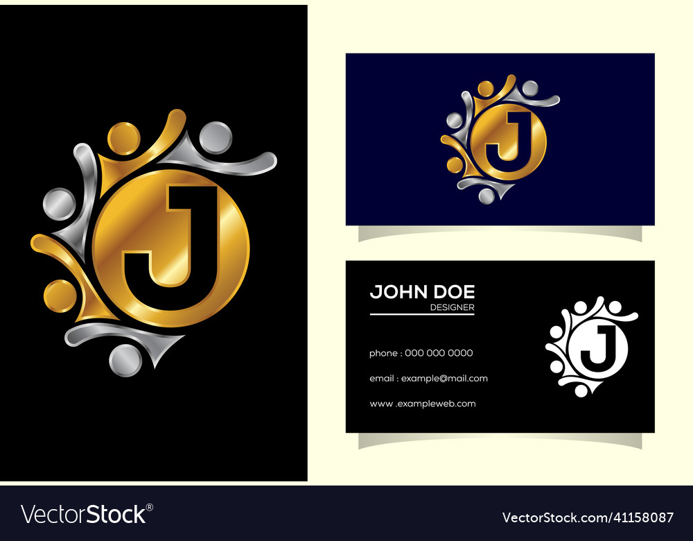 Initial j monogram alphabet with connecting