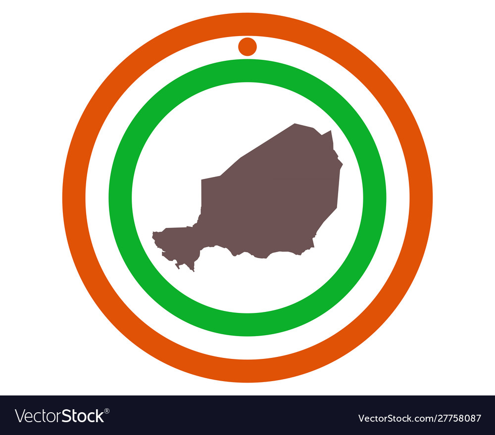 Map niger on background with flag