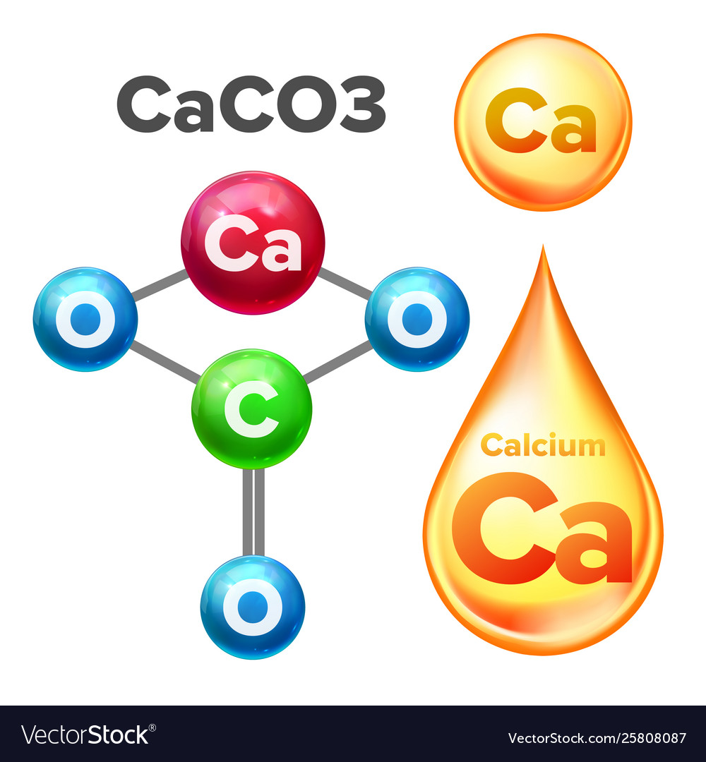 Molecular structure calcium carbonate caco3 Vector Image