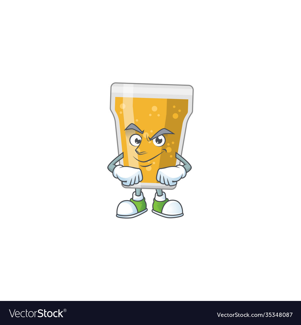 Mug beer cartoon character design with sneaky face