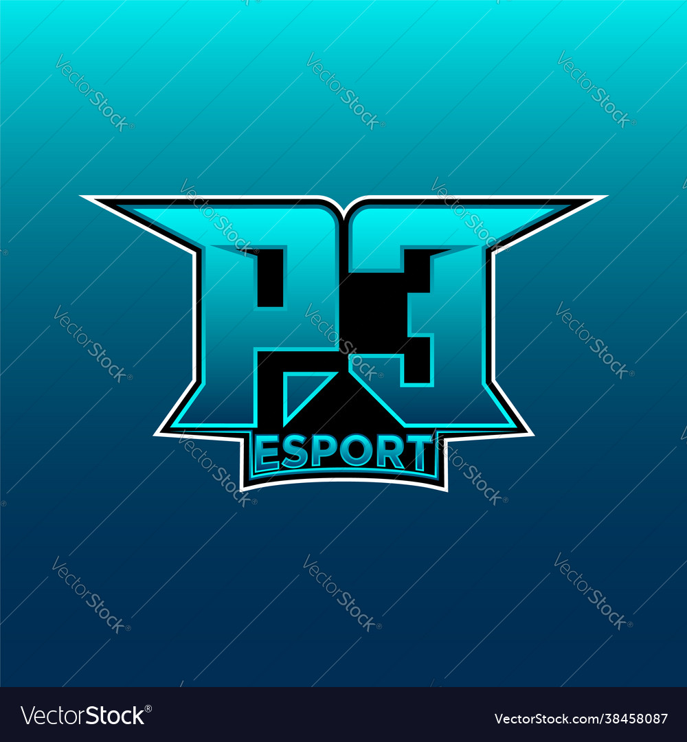 Pe initial Gaming Logo esports geometrische Designs