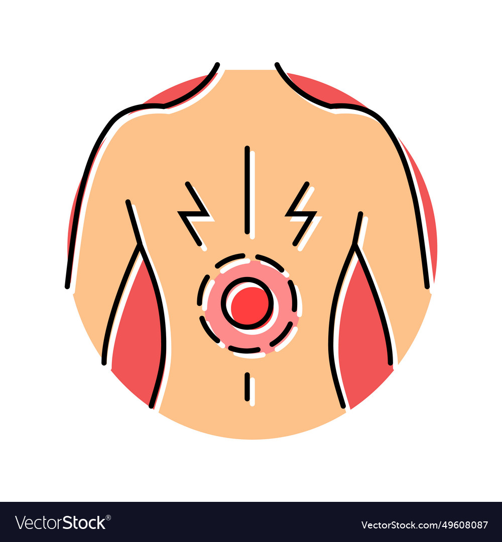 Persistent back pain disease symptom color icon