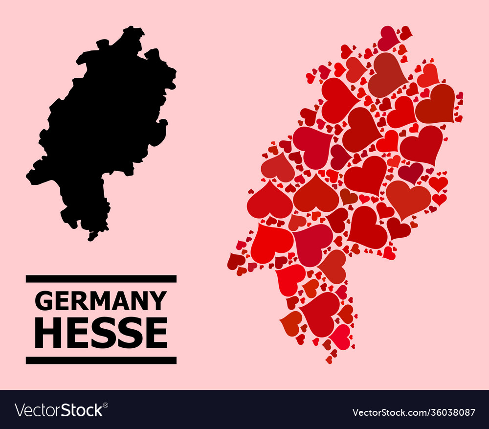 Red heart pattern map hesse state