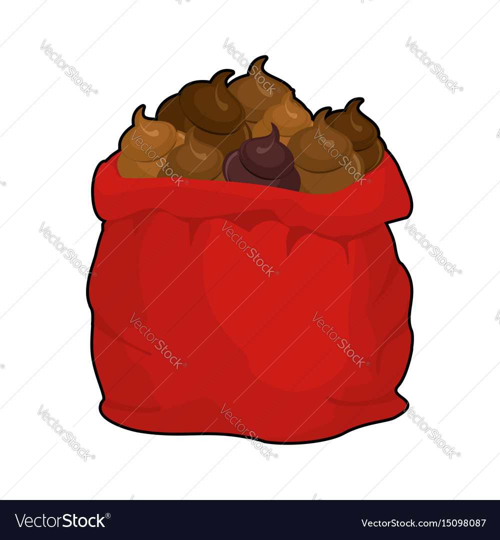 Santa shit bag full sack turd big red christmas