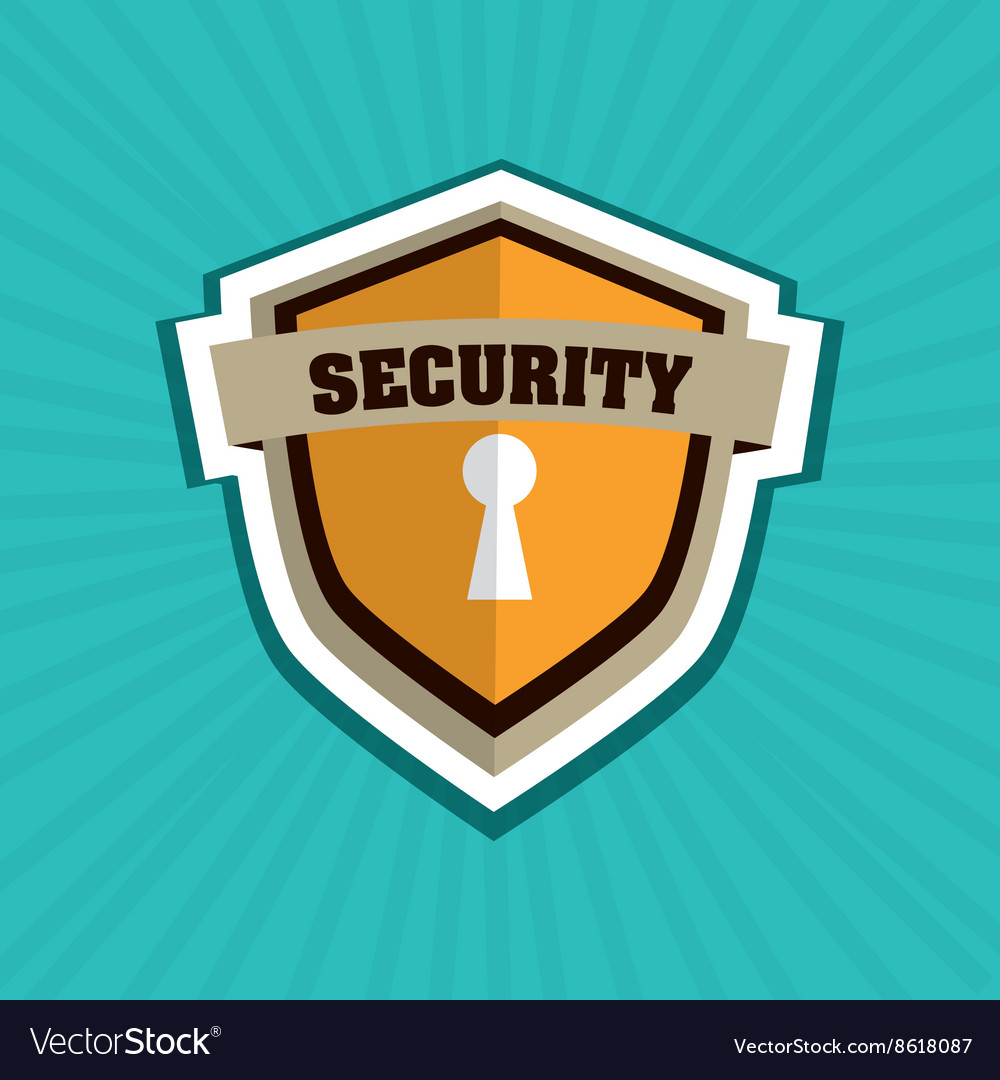 Security system shield concept warning