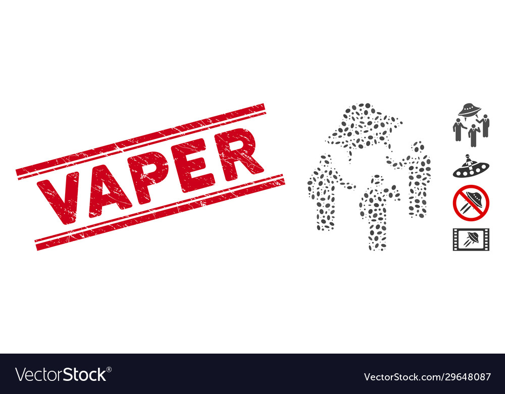 Textured vaper line stamp with collage ufo