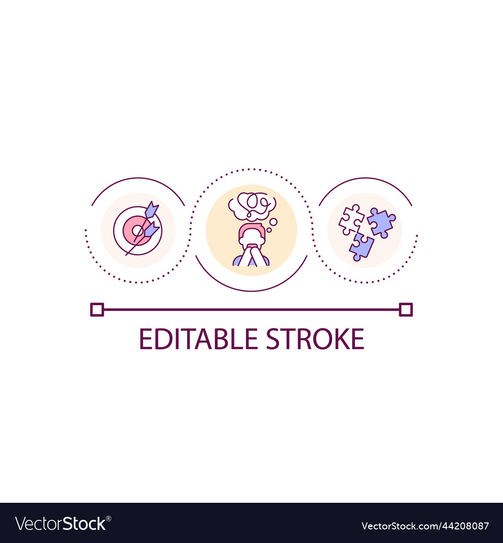 Trouble focusing loop concept icon vector image Trouble focusing loop concept icon