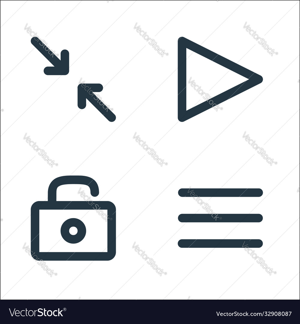 User interface line icons linear set quality vector image User interface line icons linear set quality