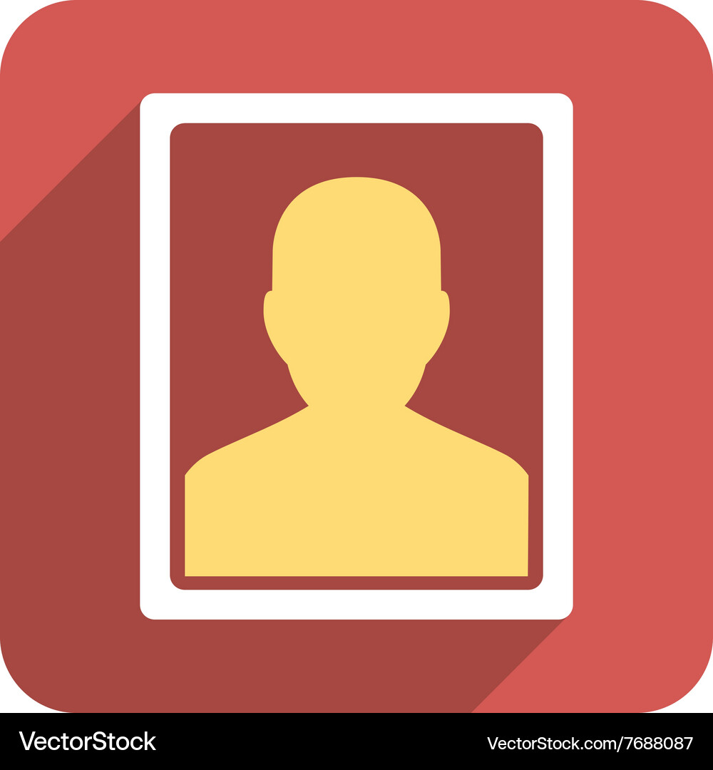 User portrait flat rounded square icon with long Vector Image