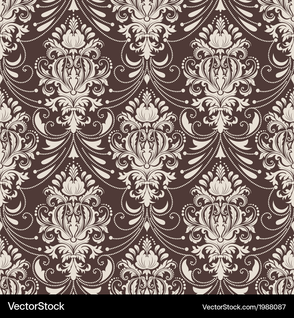 Vintage damask seamless pattern Royalty Free Vector Image