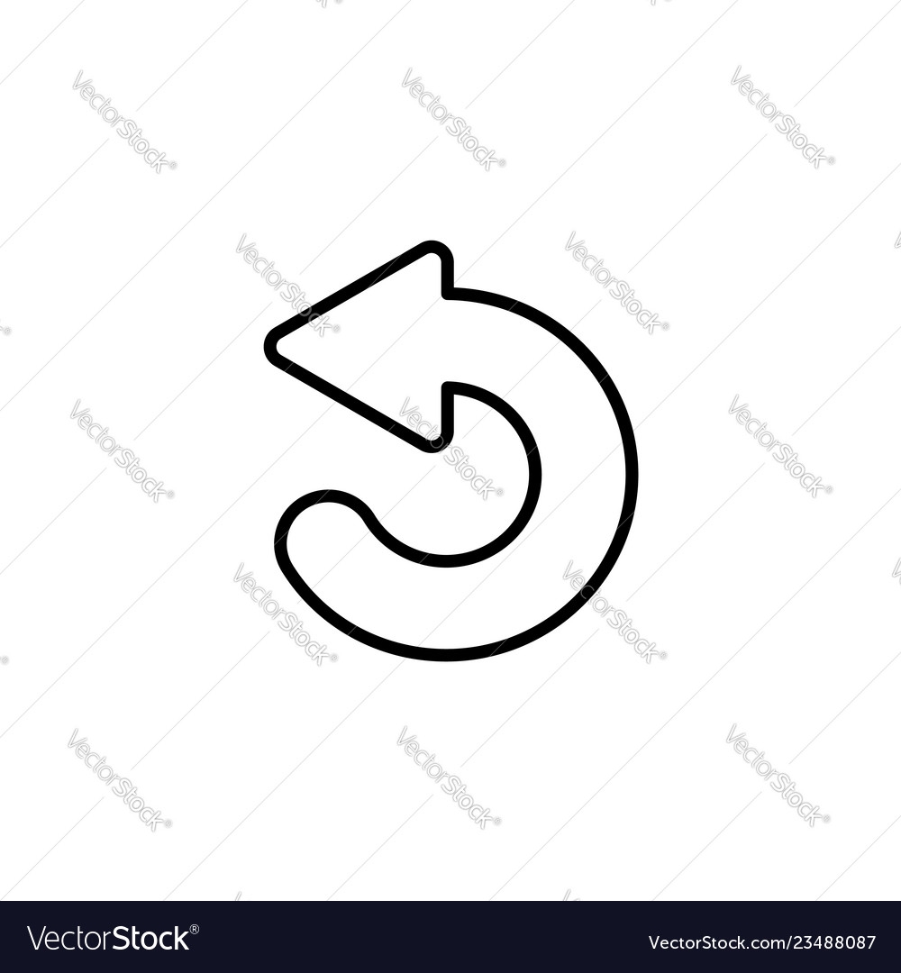 Web line icon circular arrow black on white vector image Web line icon circular arrow black on white