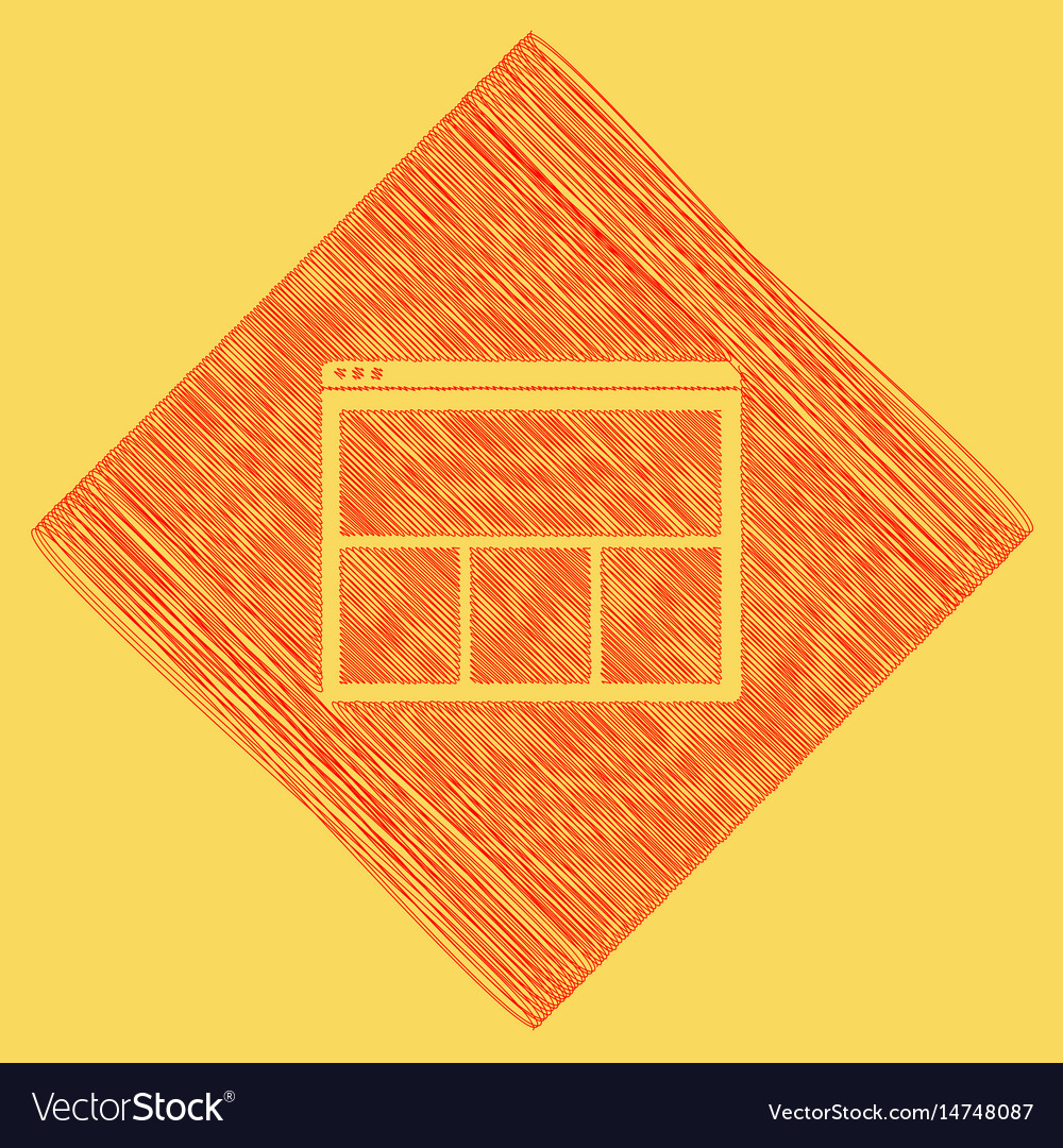 Web window sign red scribble icon