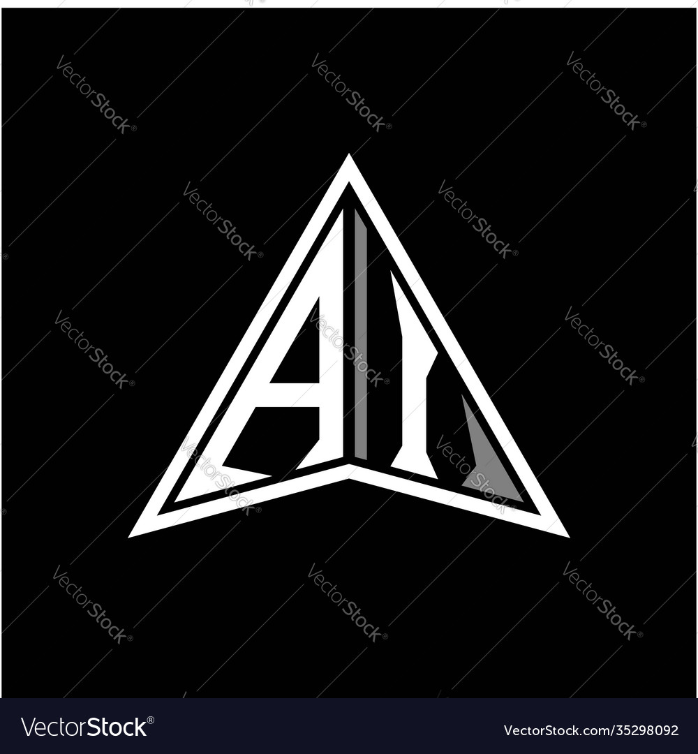 A i initials in form modern minimalist
