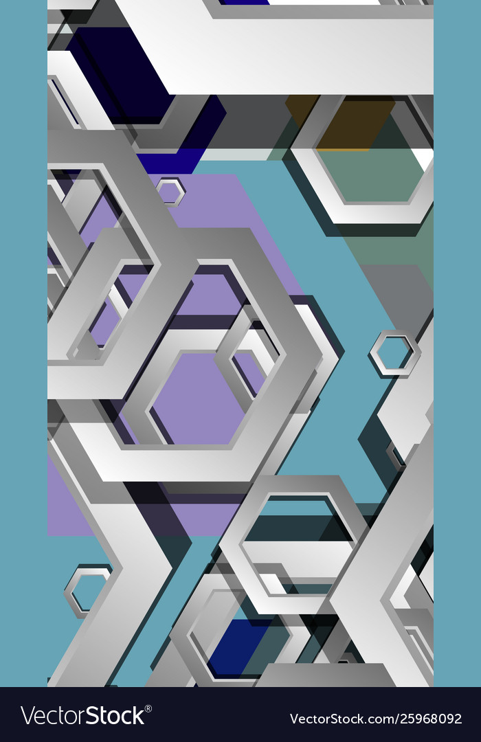 Abstract geometric background with hexagon cold