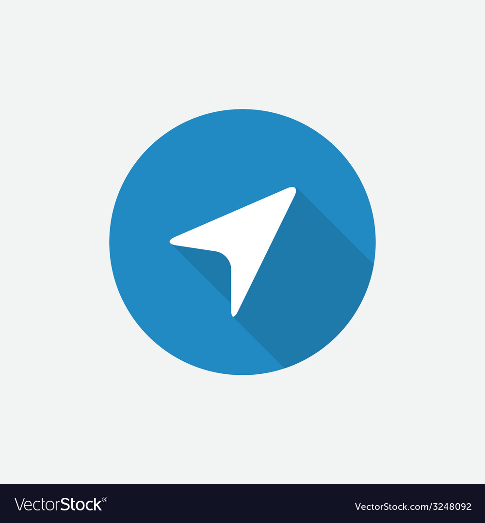 Blue Pointer Arrow Icon with Shadow