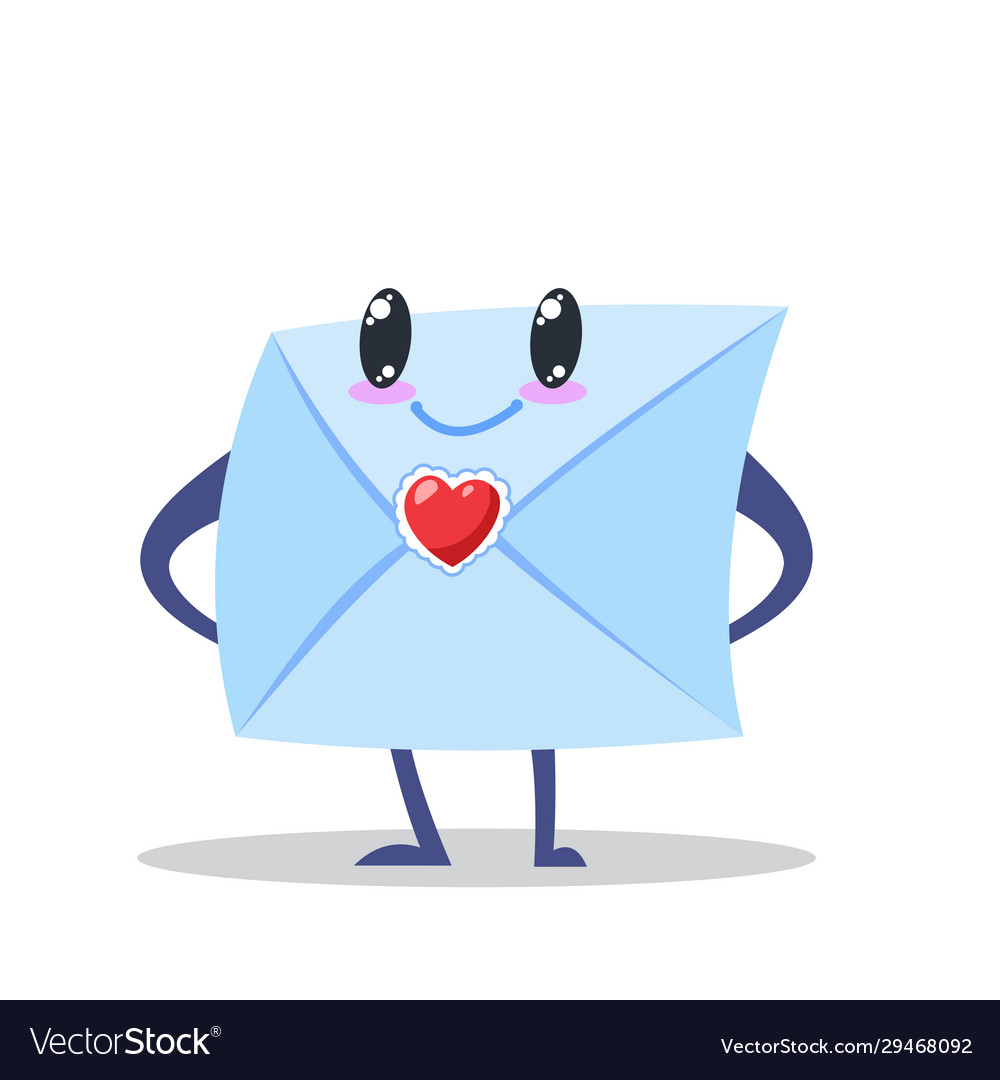 Cartoon image cute envelope with eyes arms Vector Image Cartoon image cute envelope with eyes arms Vector Image