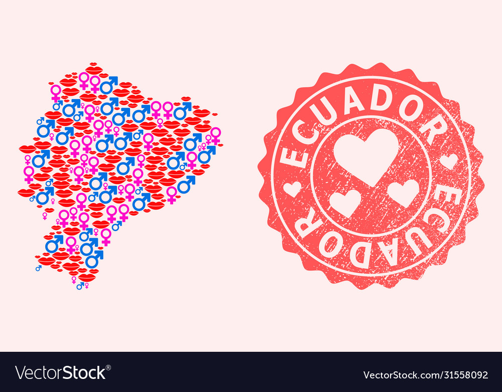 Composition love smile map ecuador