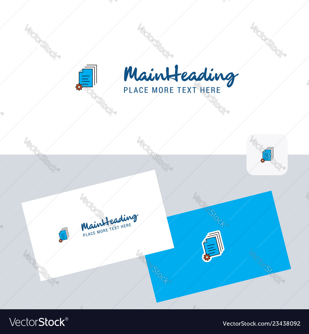 Document setting logotype with business card Vector Image Document setting logotype with business card