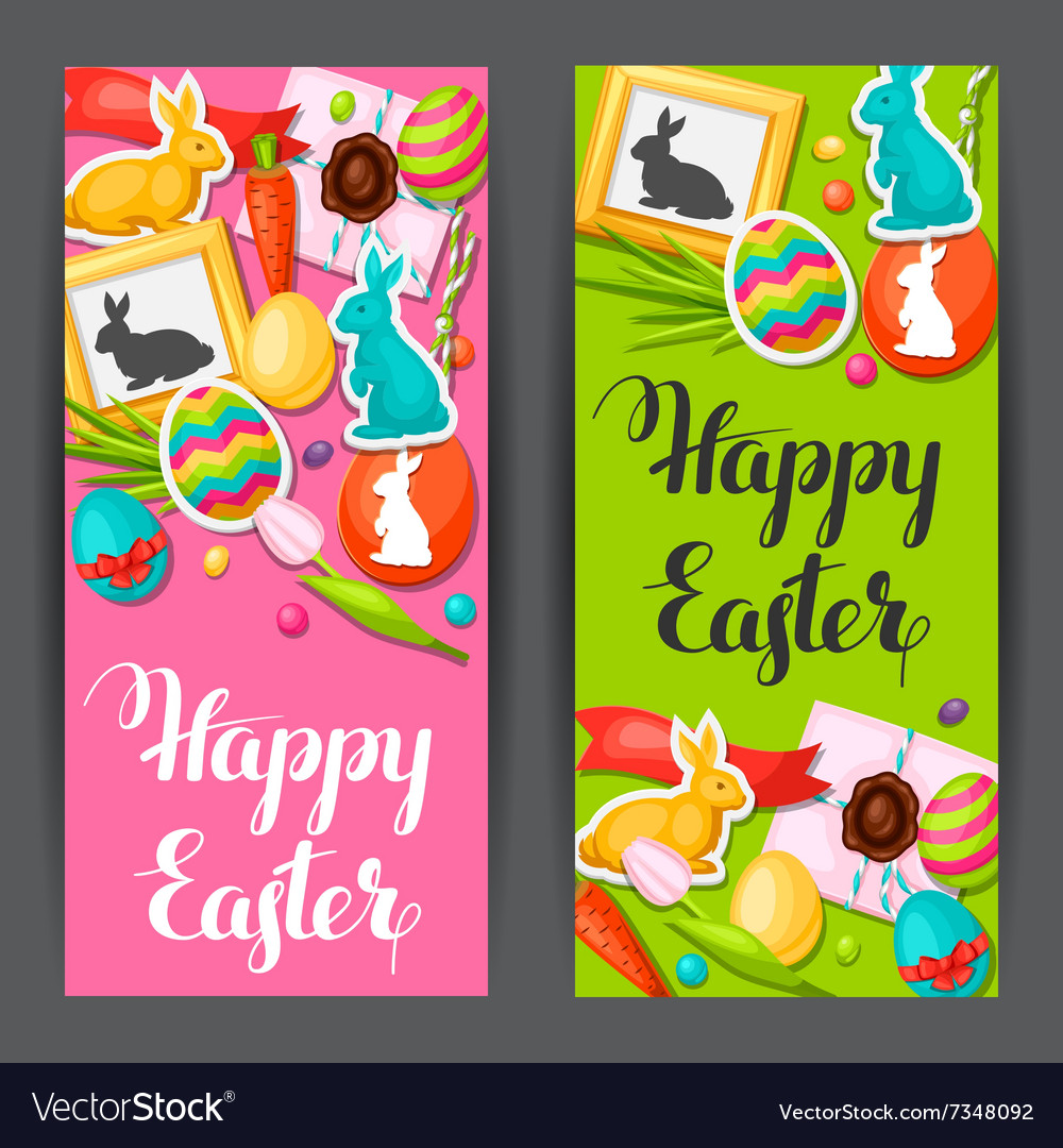 Oster Banner mit Eiern und Dekorationen