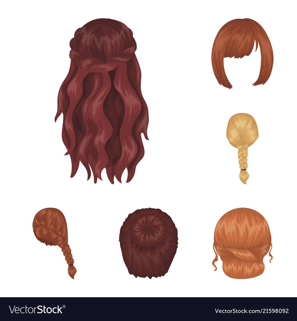 Female hairstyle cartoon icons in set collection Vector Image