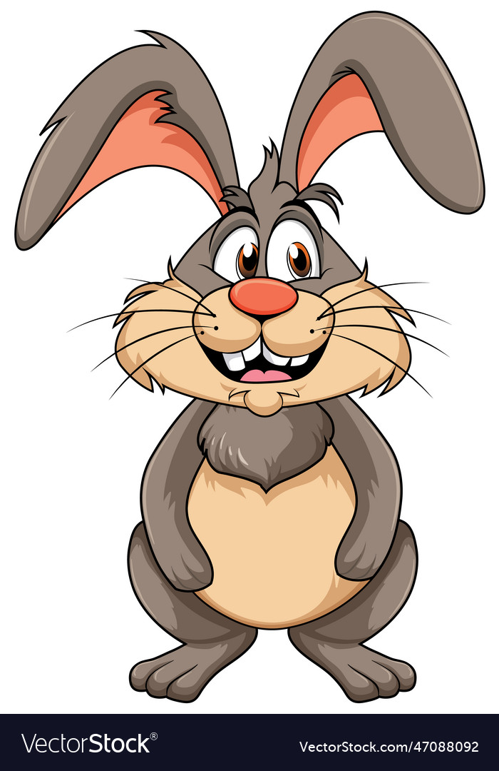 Funny rabbit cartoon character Royalty Free Vector Image