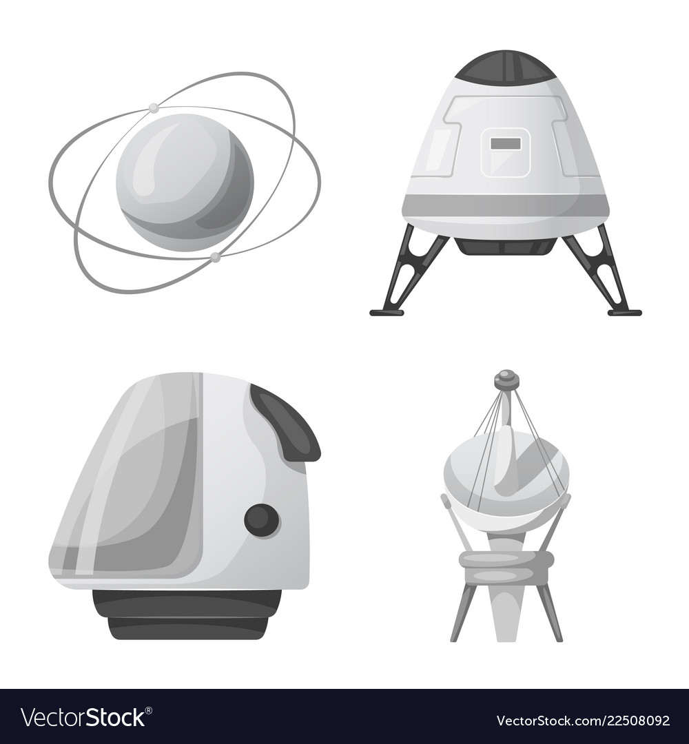 Isolated object of mars and space symbol set vector image Isolated object of mars and space symbol set