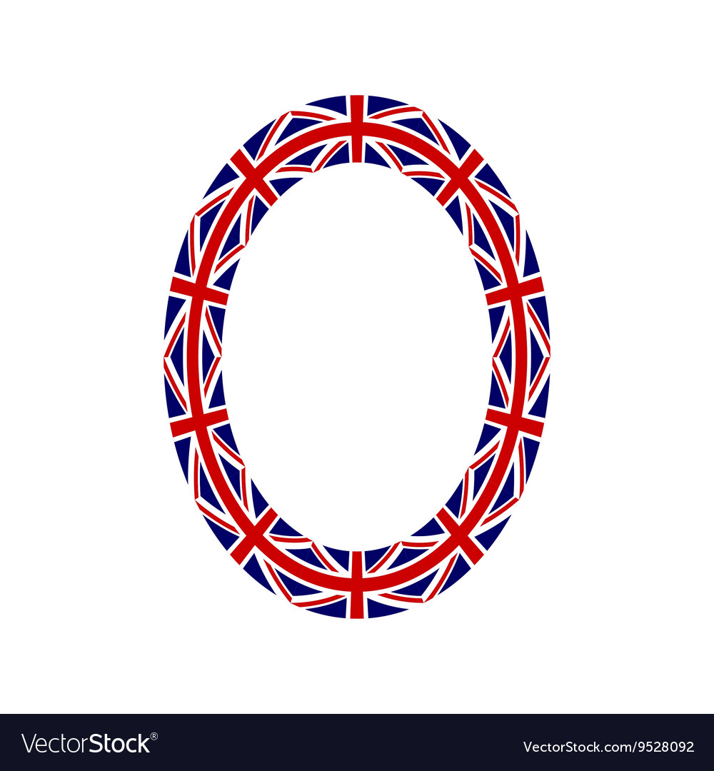 Letter o made from united kingdom flags