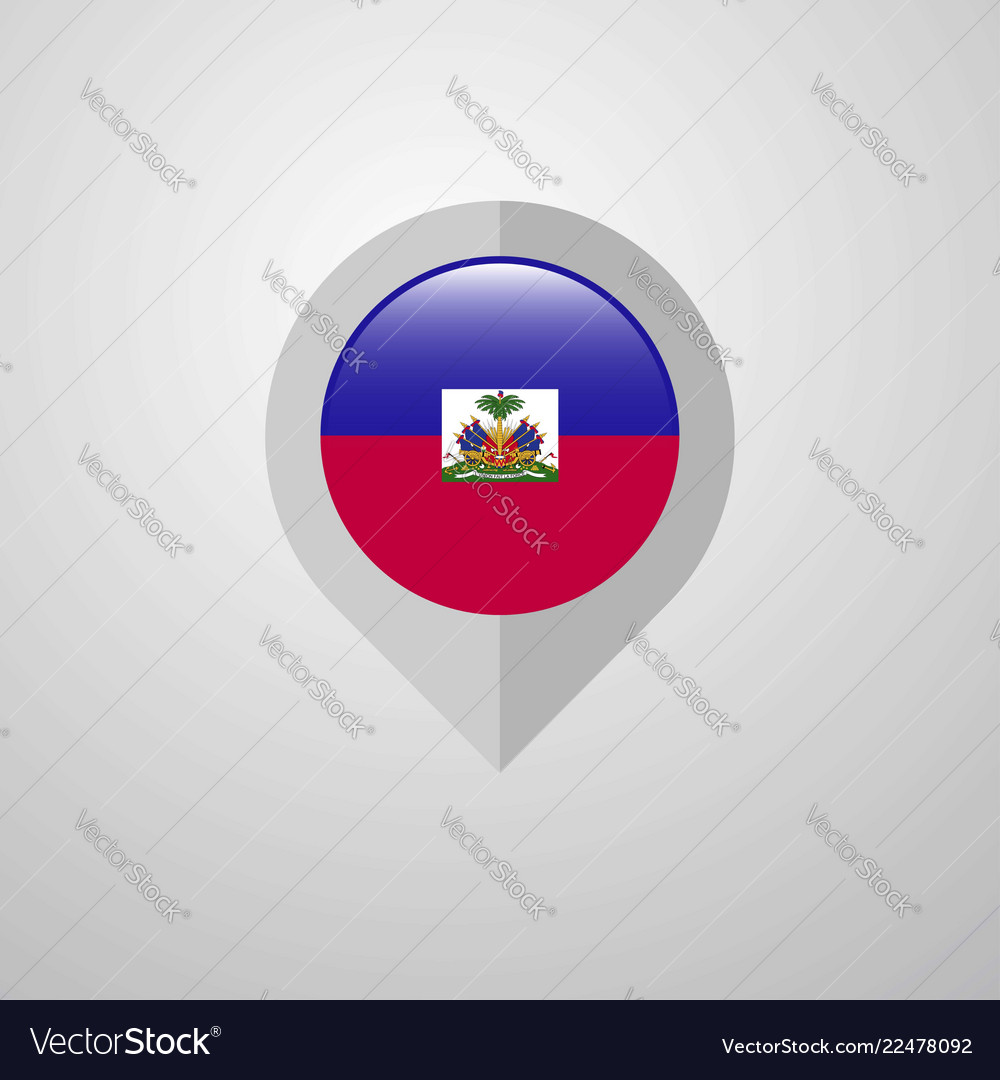 Karten-Navigationszeiger mit haiti flag design
