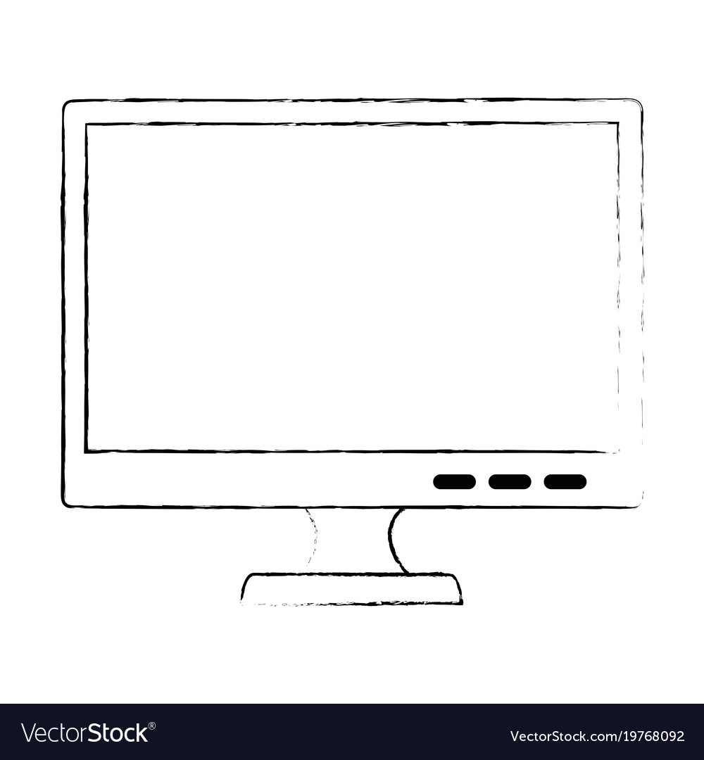 Monitor computer isolated icon