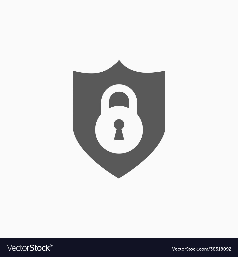 Security shield with lock icon vector image Security shield with lock icon