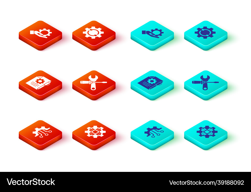 Set algorithm processor document settings Vector Image