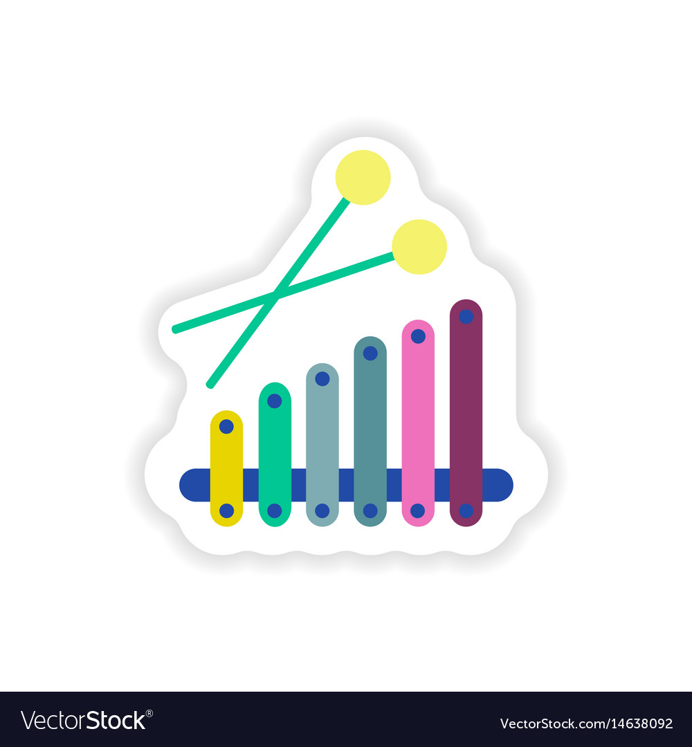Stylish paper sticker on white background
