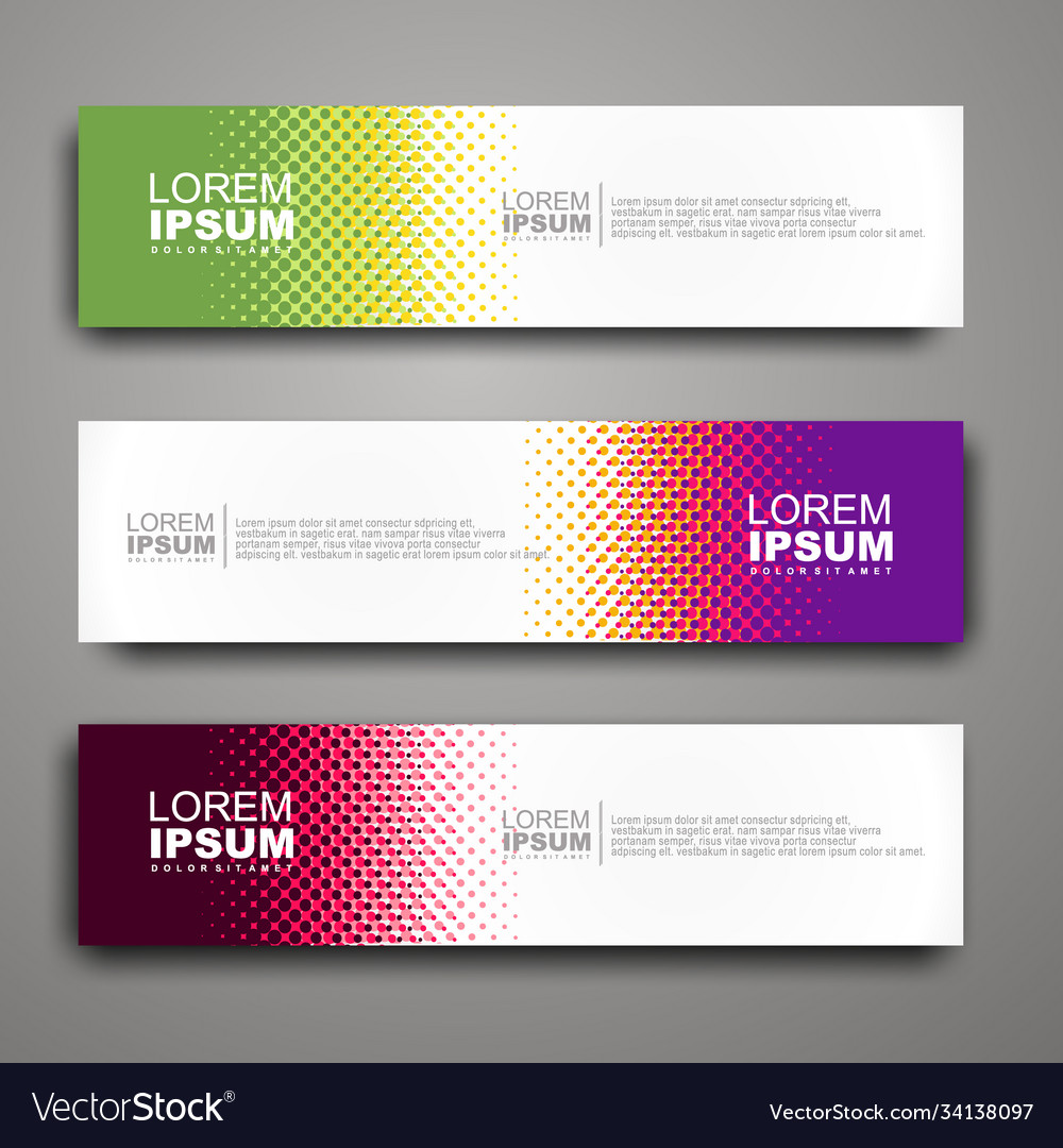 Abstract web banner design template with halftone