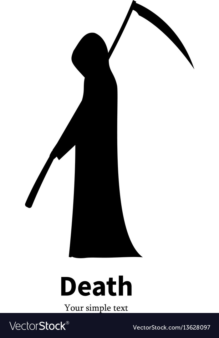 Black silhouette grim reaper Royalty Free Vector Image