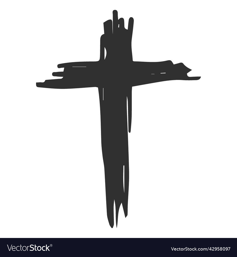 Christian cross doodle icon high quality