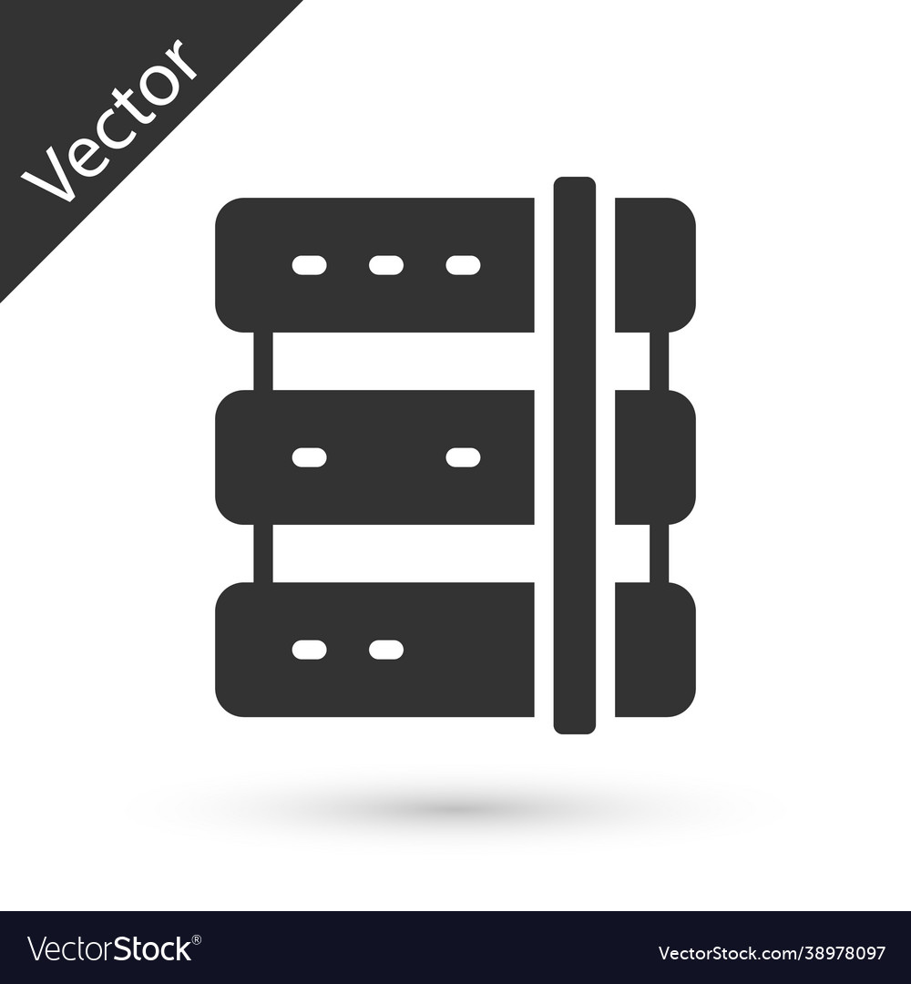 Grey server data web hosting icon isolated